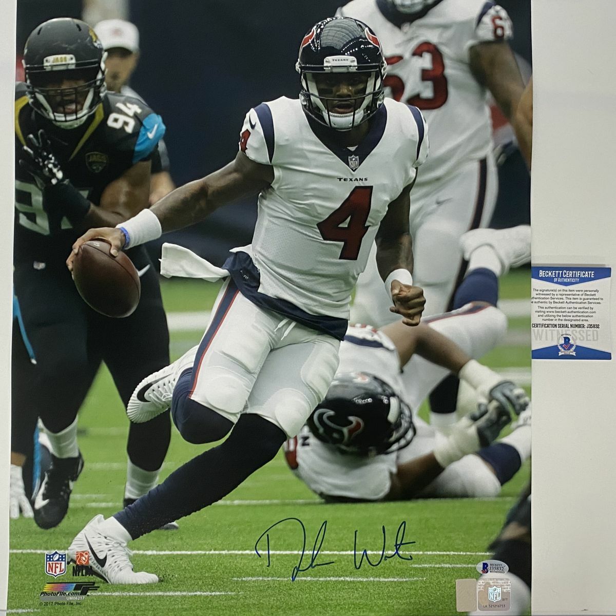 Autographed/Signed DESHAUN WATSON Houston Texans 16x20 Photo Poster painting Beckett BAS COA #2