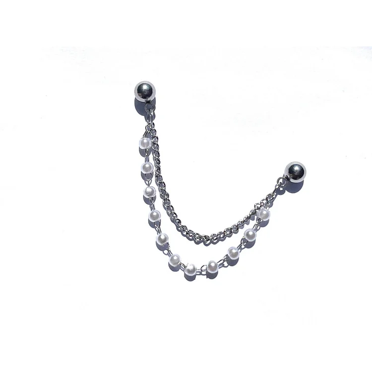 ATEEZ HONG JOONG ホンジュン センイル ピアス ATEEZ Hong-Joong Pearl Chain Earrings