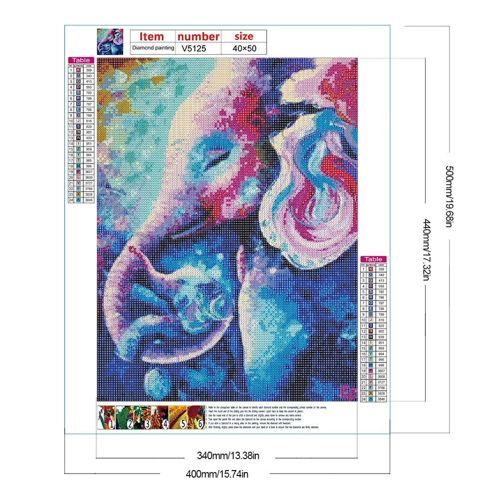 Diamond Painting - Full Round Drill - Elephant(Canvas|40*50cm)