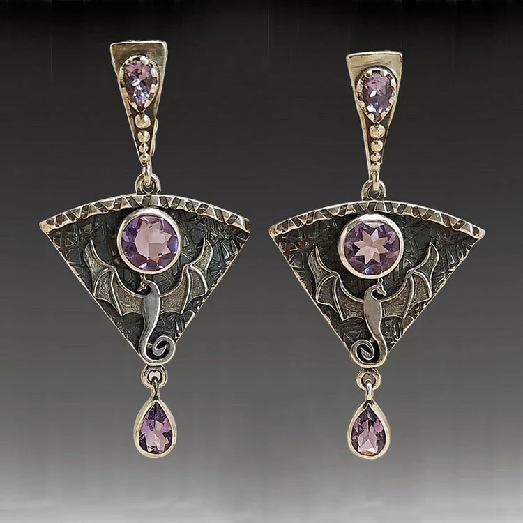 Vintage Dragon Gothic Punk Metal Earrings
