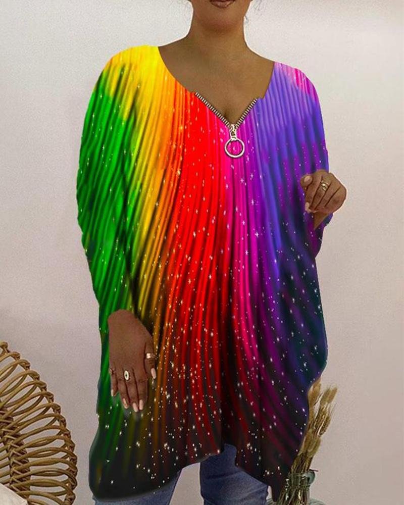 Woman's Printed Casual Long Sleeve T-shirt-10