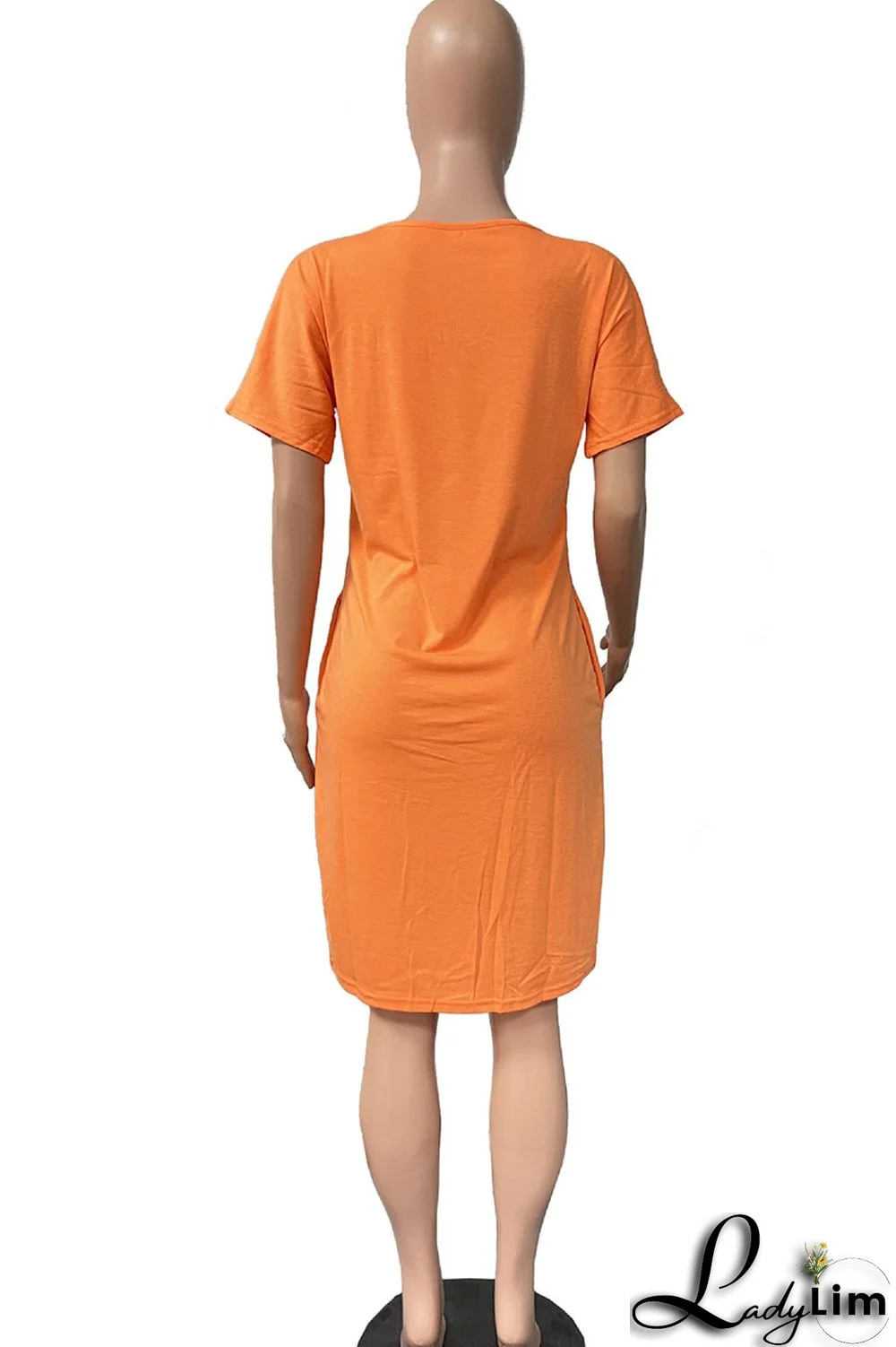 Pink Casual Print Patchwork V Neck Straight Dresses