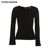 Vero Moda Brand NEW special design neckline elastic comfortable fabric long flare sleeve top T-shirt women |318102509