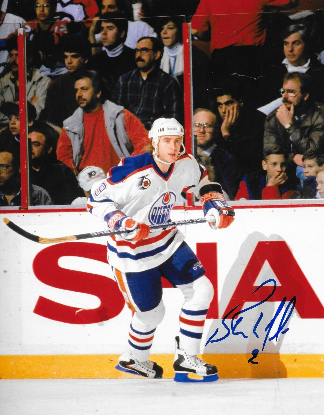 Bernie Nicholls signed Edmonton Oilers 8x10 Photo Poster painting autographed