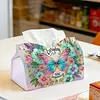 DIY Diamond Art Tissue Box Holder Butterfly PULeather Diamond Art Desktop Organizer Resin Rhinestone Storage Organizers Gem Art Home Office Decor Craft Gift for Women