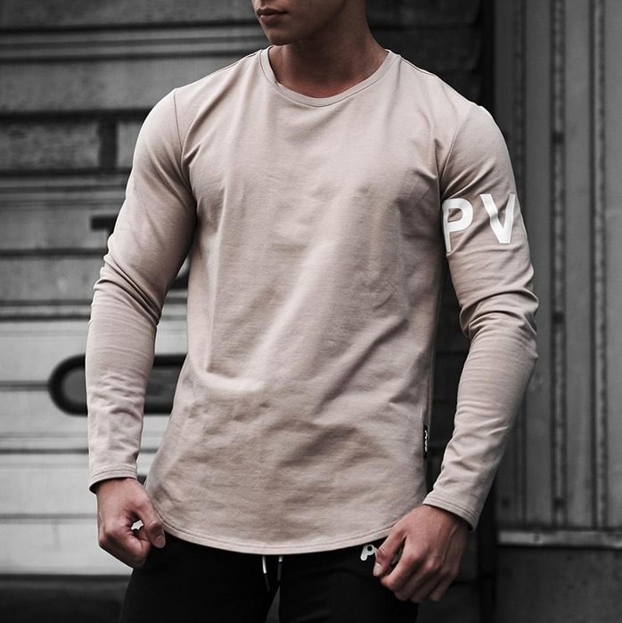 Outdoor Workout Stretch Round Neck Long Sleeve T-shirt