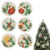 Peinture en diamant perle DIY de No&euml;l 6 pi&egrave;ces d&rsquo;ornements en bois 3,07x3,07 pouces