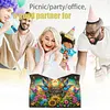 (24cm)Diamond Art Tissue Box Cover DIY PU Desktop(Flowers and Butterflies)