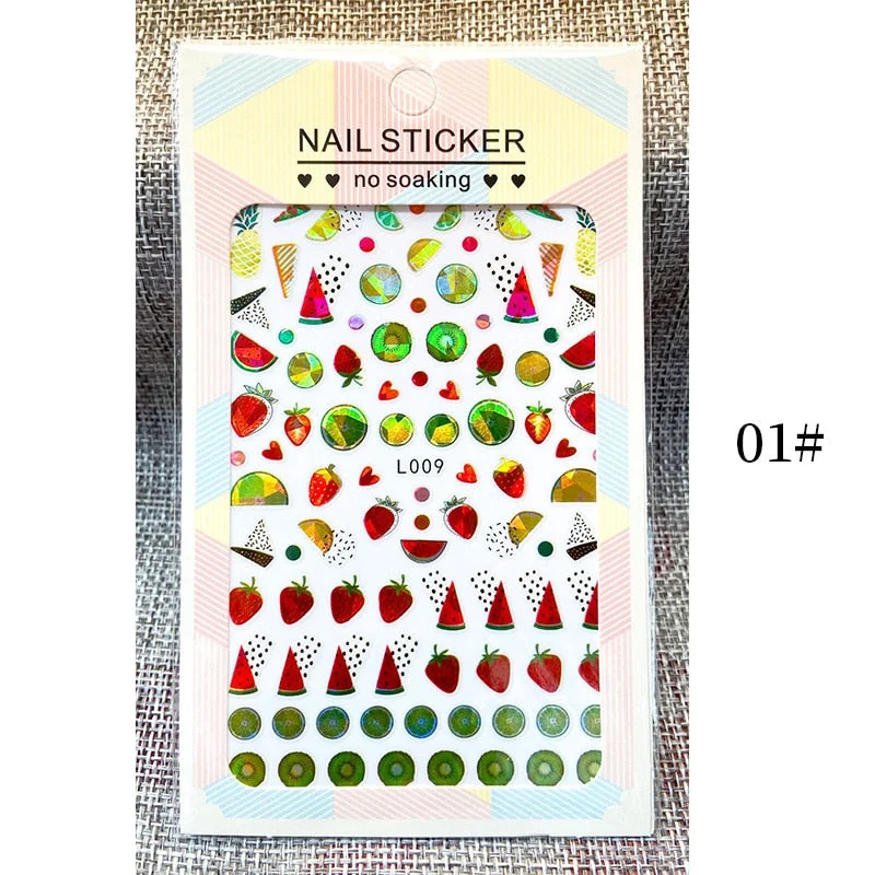 1 Sheet New Roman English Alphabet Number 3D Nail Stickers Christmas Animals iridescent Gold Silver Word Small Letters Nail