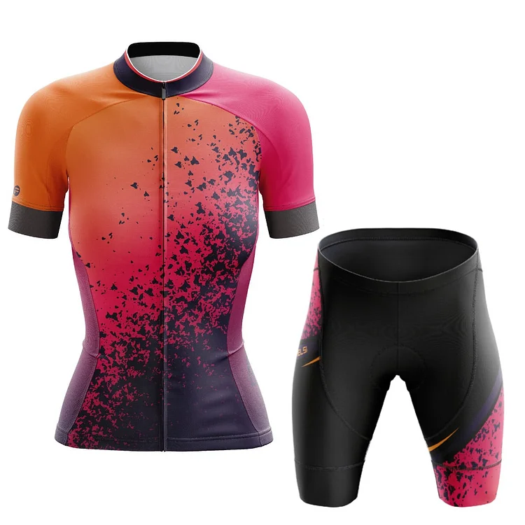 Orange Volcano | Women's Short Sleeve Cycling Set