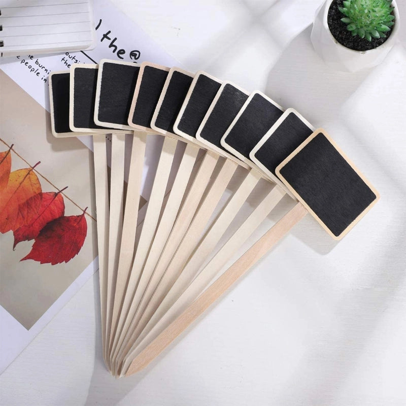 Wooden Board Small Blackboard Mini Plant Name Card Wooden Desktop Display Board Message Board Diy Small Drawing Board