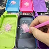 Boat-Shaped Diamond Painting Dot Tray Fully Enclosed Design Drills Storage Tray DIY Diamond Art Accessories