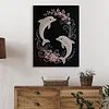 DIY Pearl Painting Love Dolphin for Home Wall Decor with Frame(40x30cm)