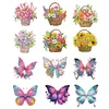 12PCS DIY Diamond Art Refrigerator Sticker for Decor (Flower Basket)