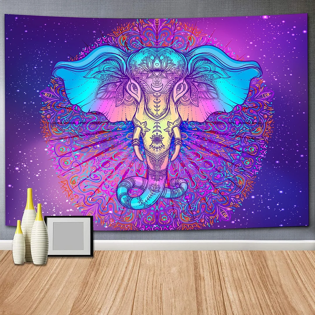 Indian Rainbow Psychedelic Buddha Tapestry Bohemia Abstract Mushroom Wall Hanging Tapestries Hippie Tarot Elephant Blanket Decor