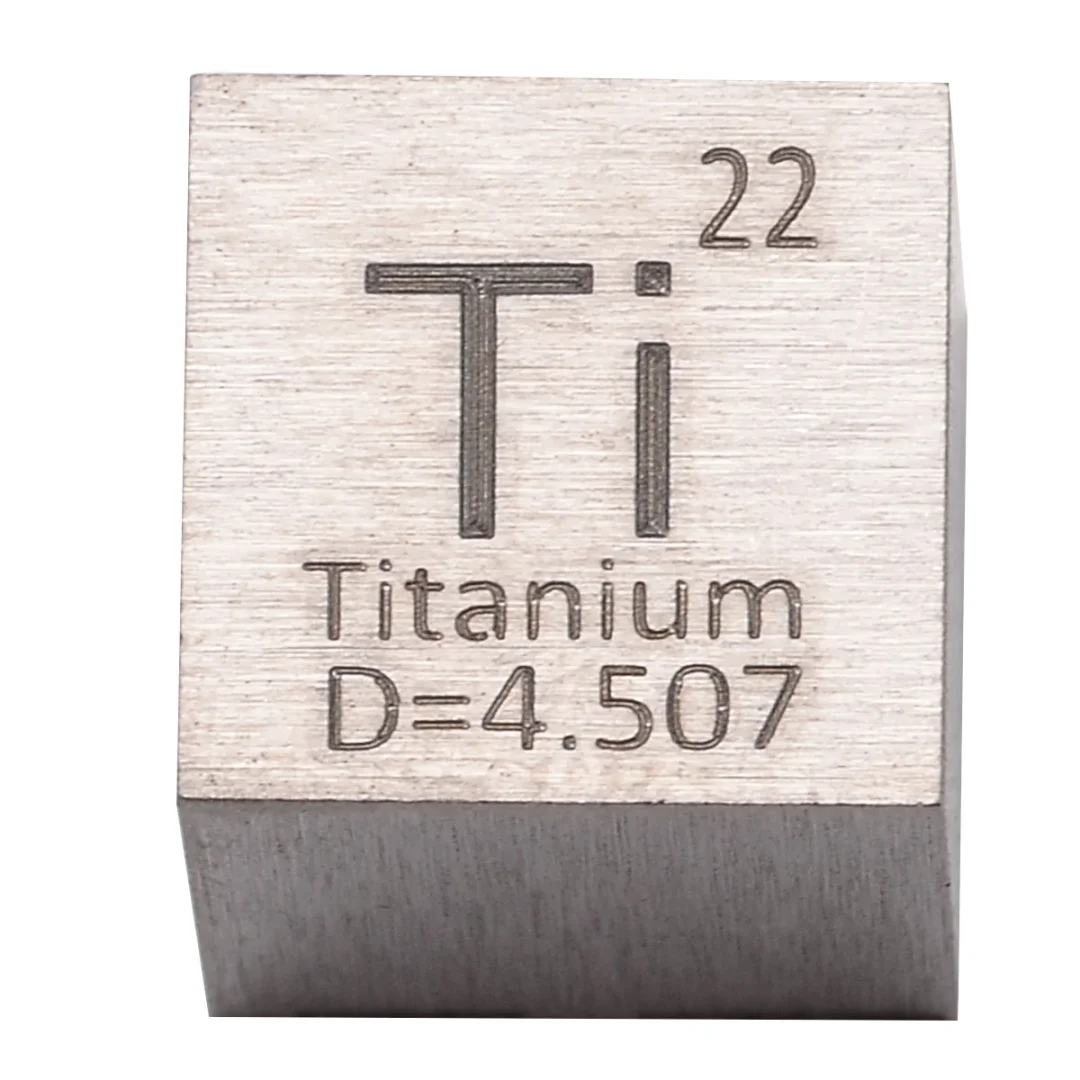 Oocharger 99.5% Pure Titanium High Purity Cube Ti Metal Carved Element Periodic Table Class Teaching Supplies 10x10x10mm