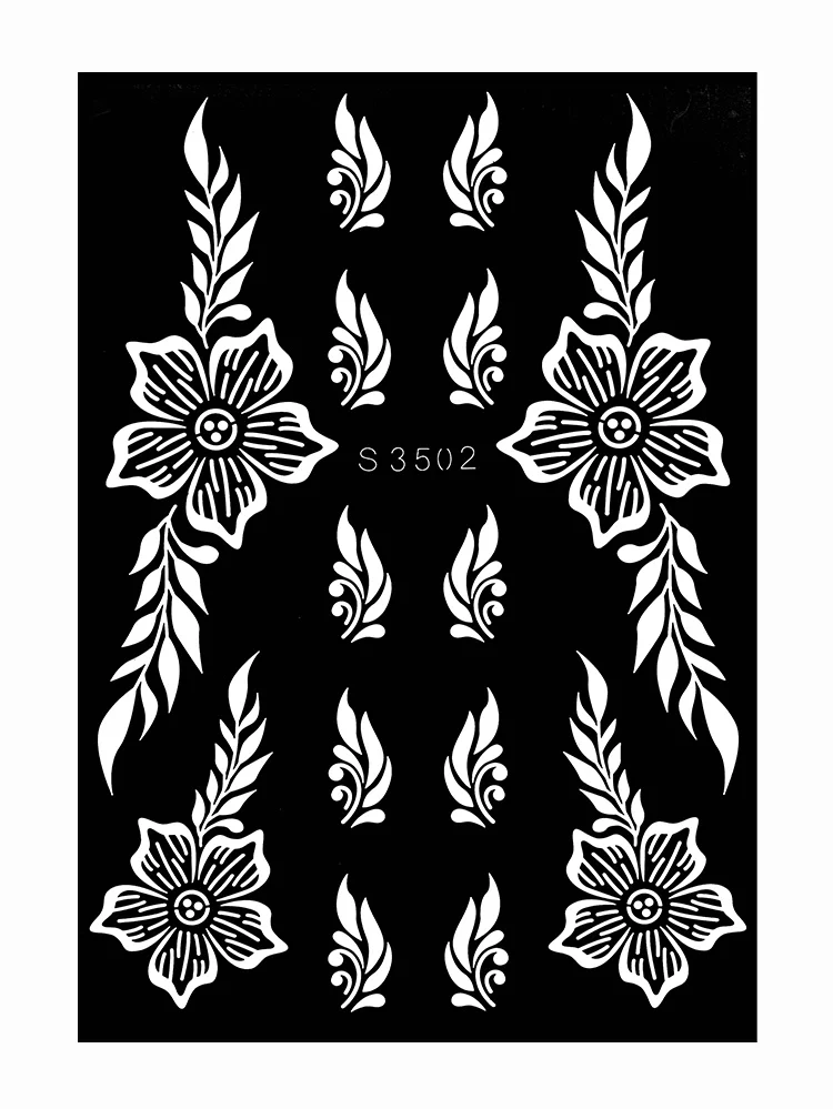 Sdrawing Drawing Henna Template for Hand Henna Tattoo Stencil Flower Tattoo Design for Women Wedding Festival Party Tatoo Tools