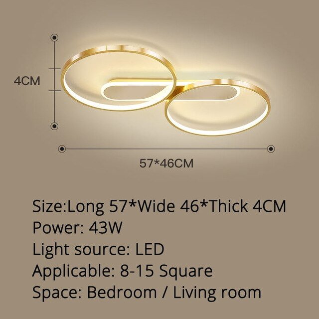 Modern LED Ceiling Lights Dimmable Lustre Lamp Golden Lighting For Bedroom Living Room Lamparas De Techo Light