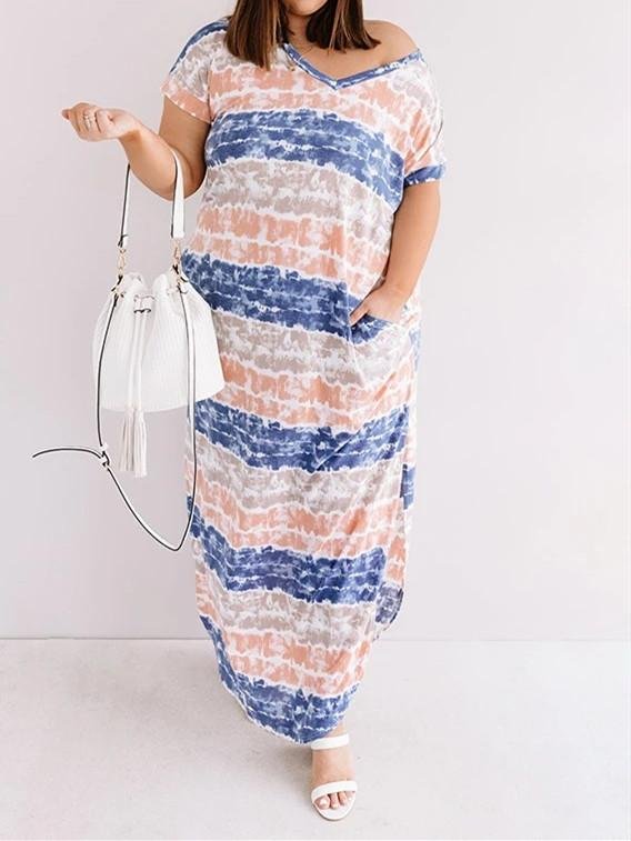 Here And There Tie Dye Maxi In Ocean Wave