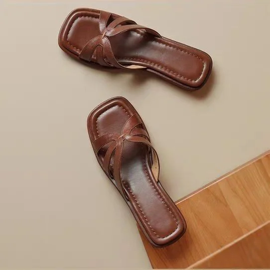 Wongn Wongn 2023 New Fashion Women's Shoes Hollow Out One-Word Outside Wear Flat Slippers Cool Drag Female Hot Style