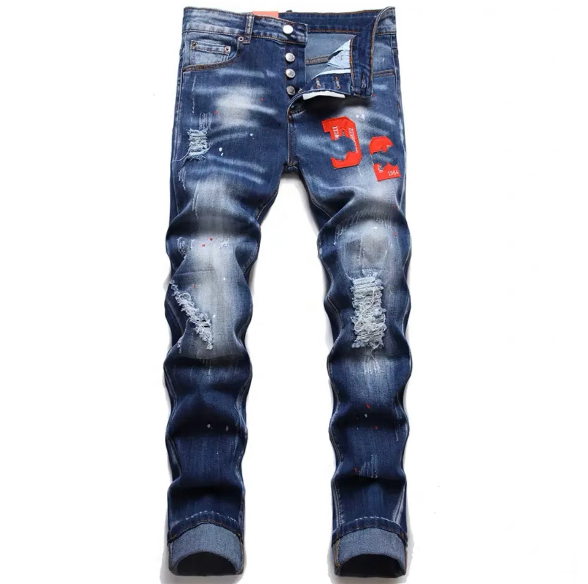 Hair Mold-mens Cool Ksubi Jeans Rips Stretch Designer Jeans Distressed Ripped Biker Slim Fit Washed Motorcycle Denim Men S Hip Hop Fashion Man Pants Purple Jeans 4jlkj