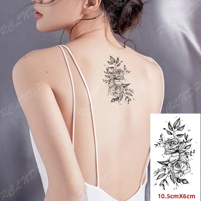 Waterproof Temporary Tattoo Sticker Small Cute Flower Plant Body Art Flash Tatoo Fake Tatto for Women Men