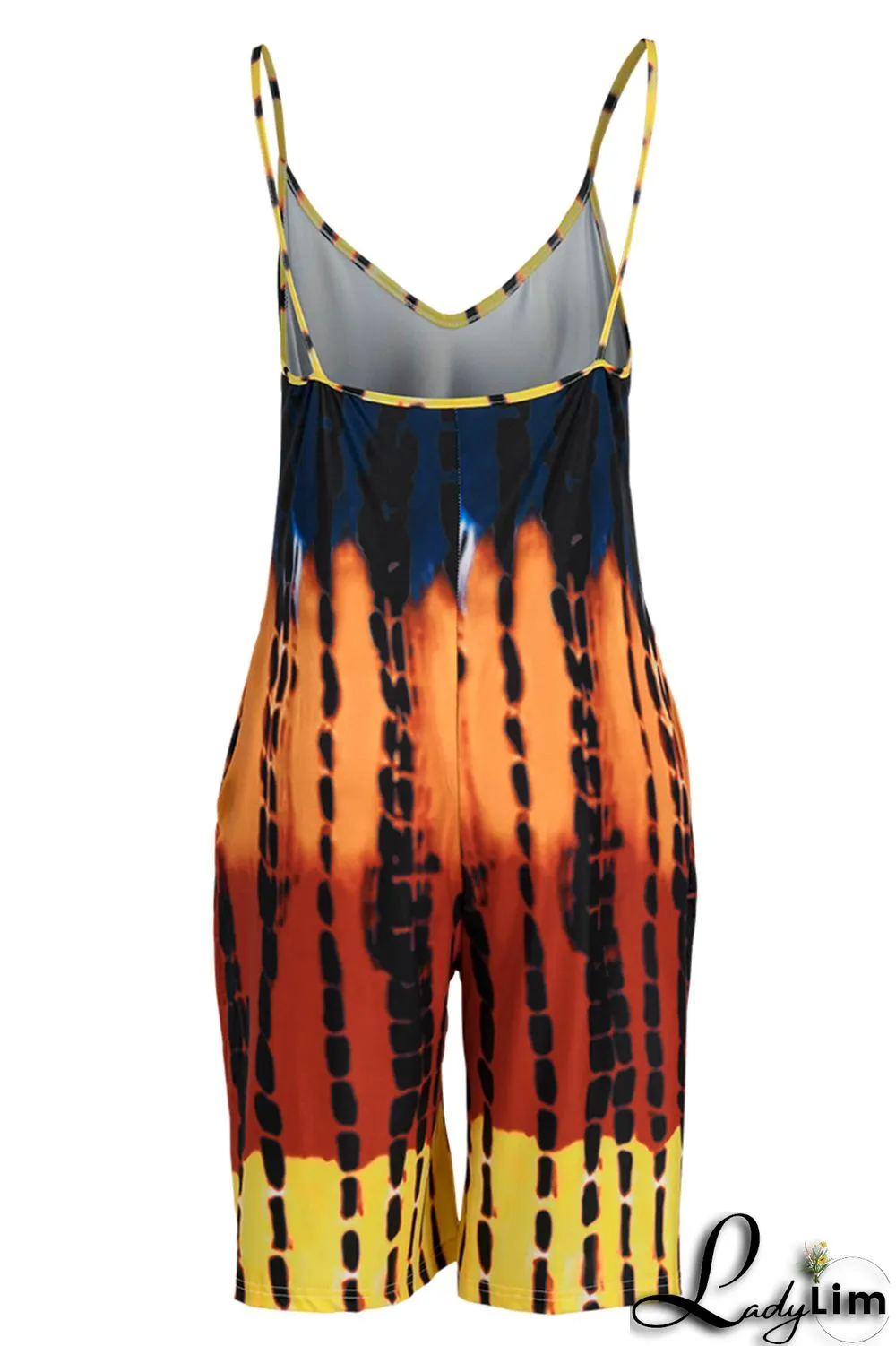 Dark Red Fashion Casual Print Basic V Neck Regular Jumpsuits