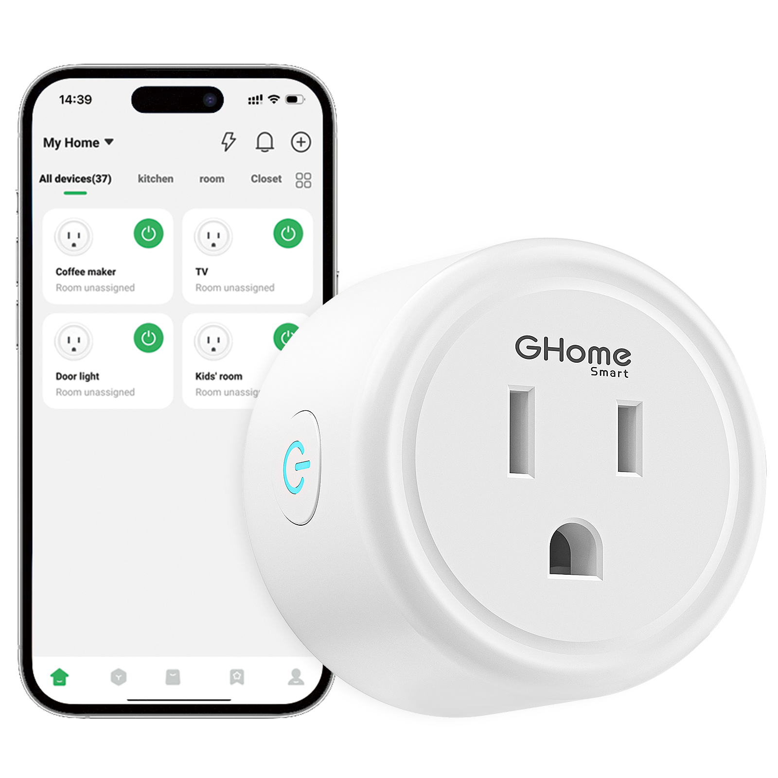 Wi-Fi Smart Plug Mini10A GHomeSmart WP3