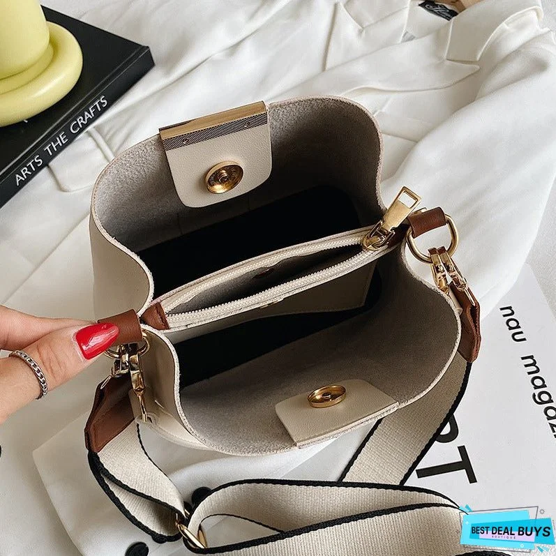 New Bags Women's Trendy Crossbody Super Soft Bucket Bag Pu Casual Advanced Easy Matching Tote Bag Women's Large Capacity