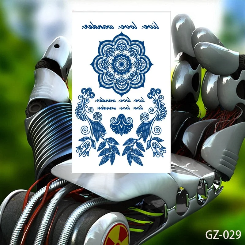 Temporary Waterproof Tattoos Stickers Creative Necklace Flowers Juice Ink Lasting Sexy Girls Arm Neck Waist Buttocks Fake Tatoo