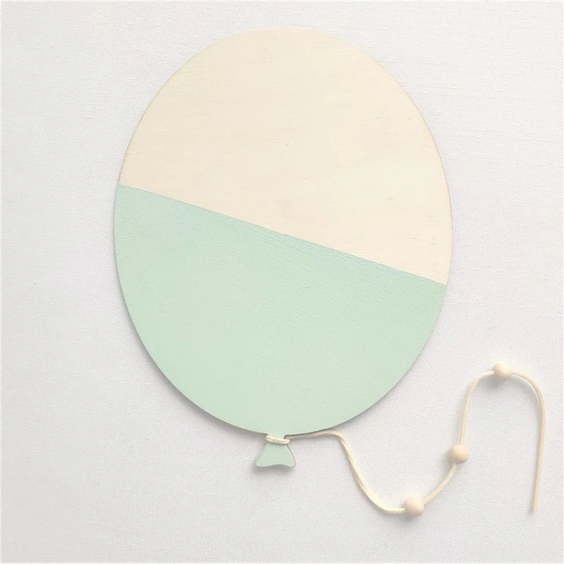 INS Nordic Wooden Balloon Wall Stickers For Kids Room Decorations Ornaments Baby Bedroom Wall Murals Nursery Decor Photo Props