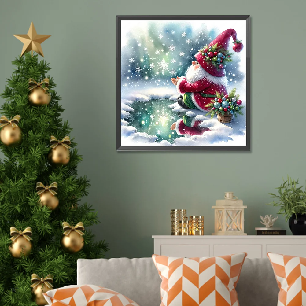 Diamond Painting - Full Round Drill - Christmas Gnome(Canvas|30*30cm)