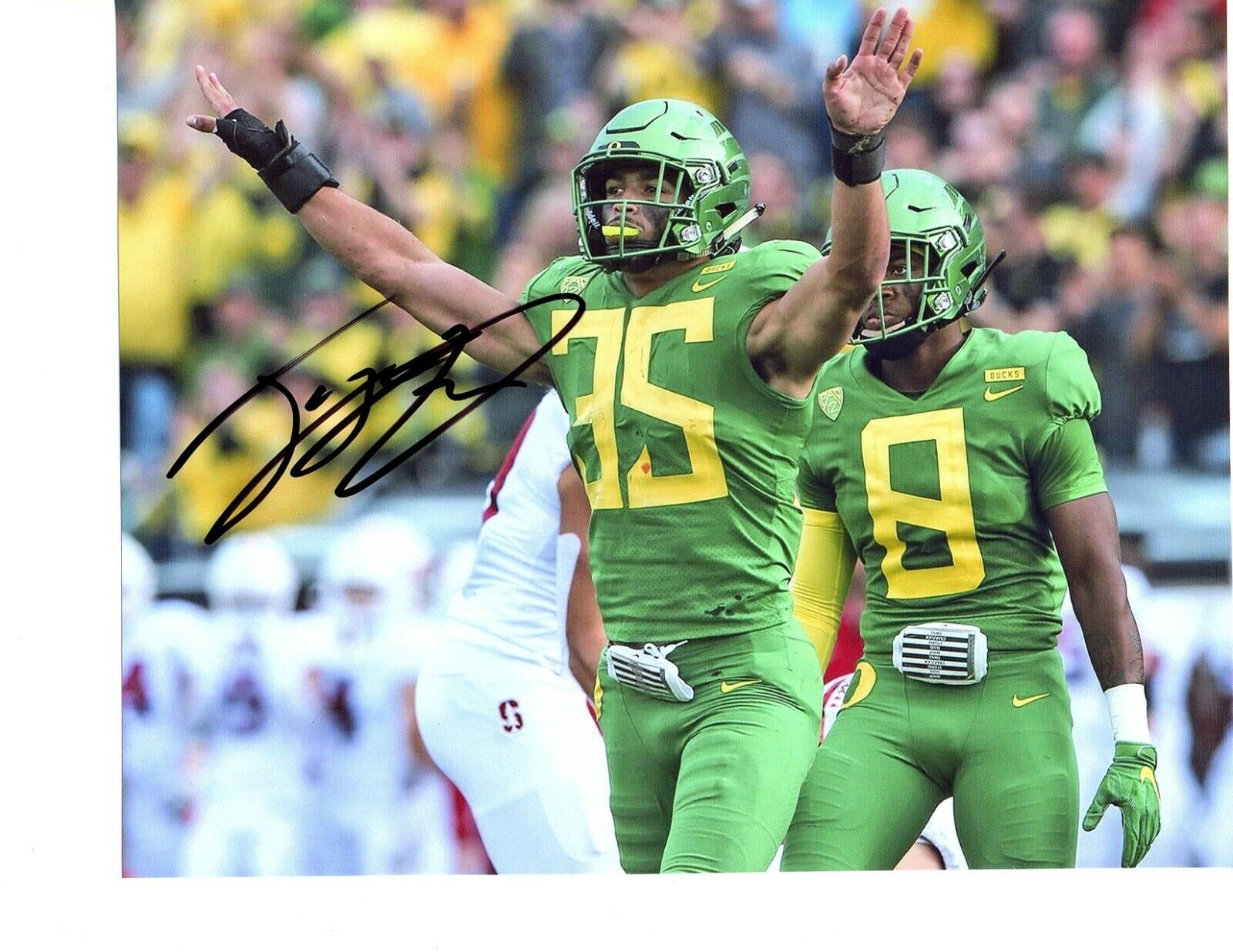 Troy Dye Oregon Ducks signed autographed 8x10 football Photo Poster painting 2020 NFL Draft J