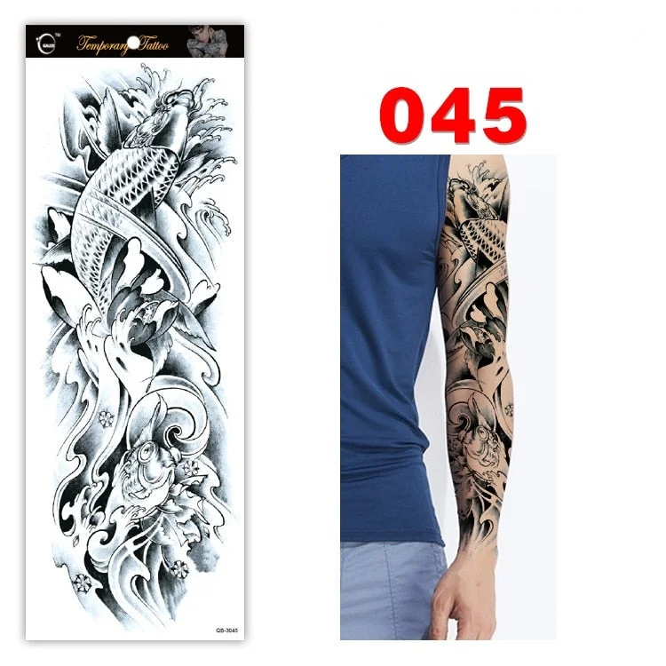 Full Arm Series Temporary Tattoo Full Arm Tattoo Sticker Lasting Waterproof Sweat Flower Arm Full Arm Tattoo Big Picture Sticker