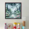 Moonlight Over Lotus Pond-14CT Stamped Cross Stitch Egyptian Cotton 46*46cm/18.11*18.11in tapestrymarket