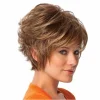 Women's Brown Gold Straight Short Hair Wig