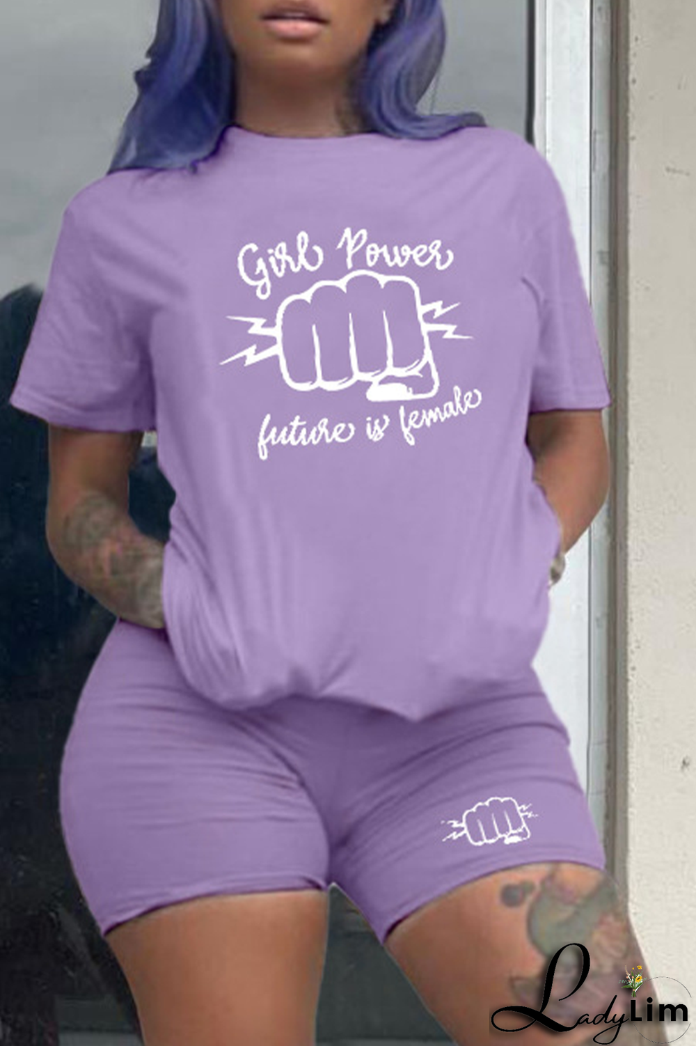 White Casual Print Patchwork O Neck Short Sleeve Two Pieces