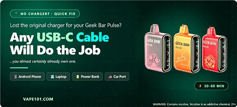 can you charge geek bar pulse How to Without a Charger Atl Mint Geek Bar lp1 coils Nicotine Level:20mg (Canada Limited Edition)