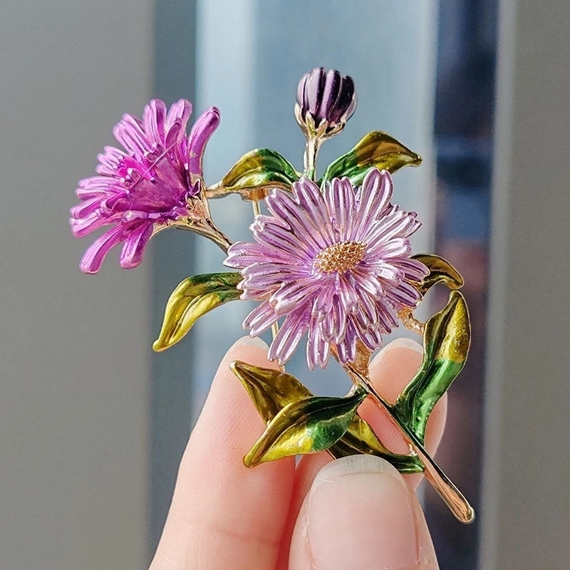 Minimalist Pin Flower Alloy Enamel Plating Women's Brooches