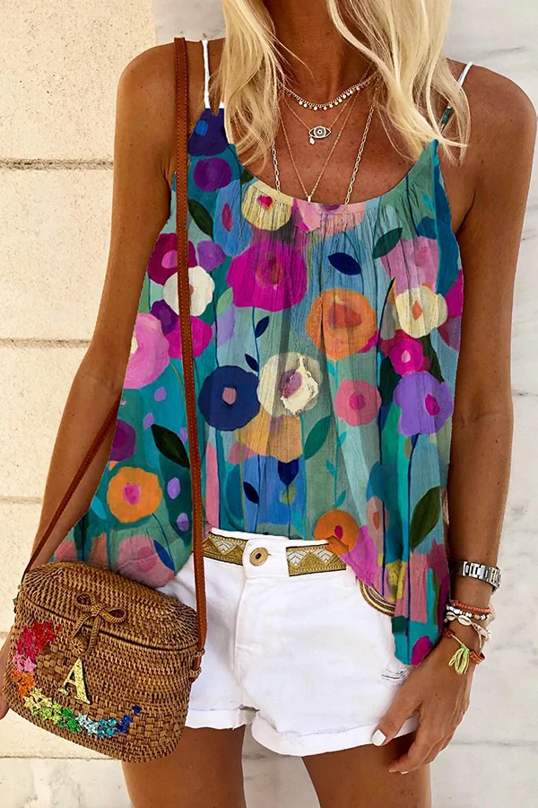 Cute Floral Summer Camisole Top