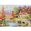 Autumn Cabin-14CT Stamped Cross Stitch 48*35cm/18.9*13.78in tapestrymarket
