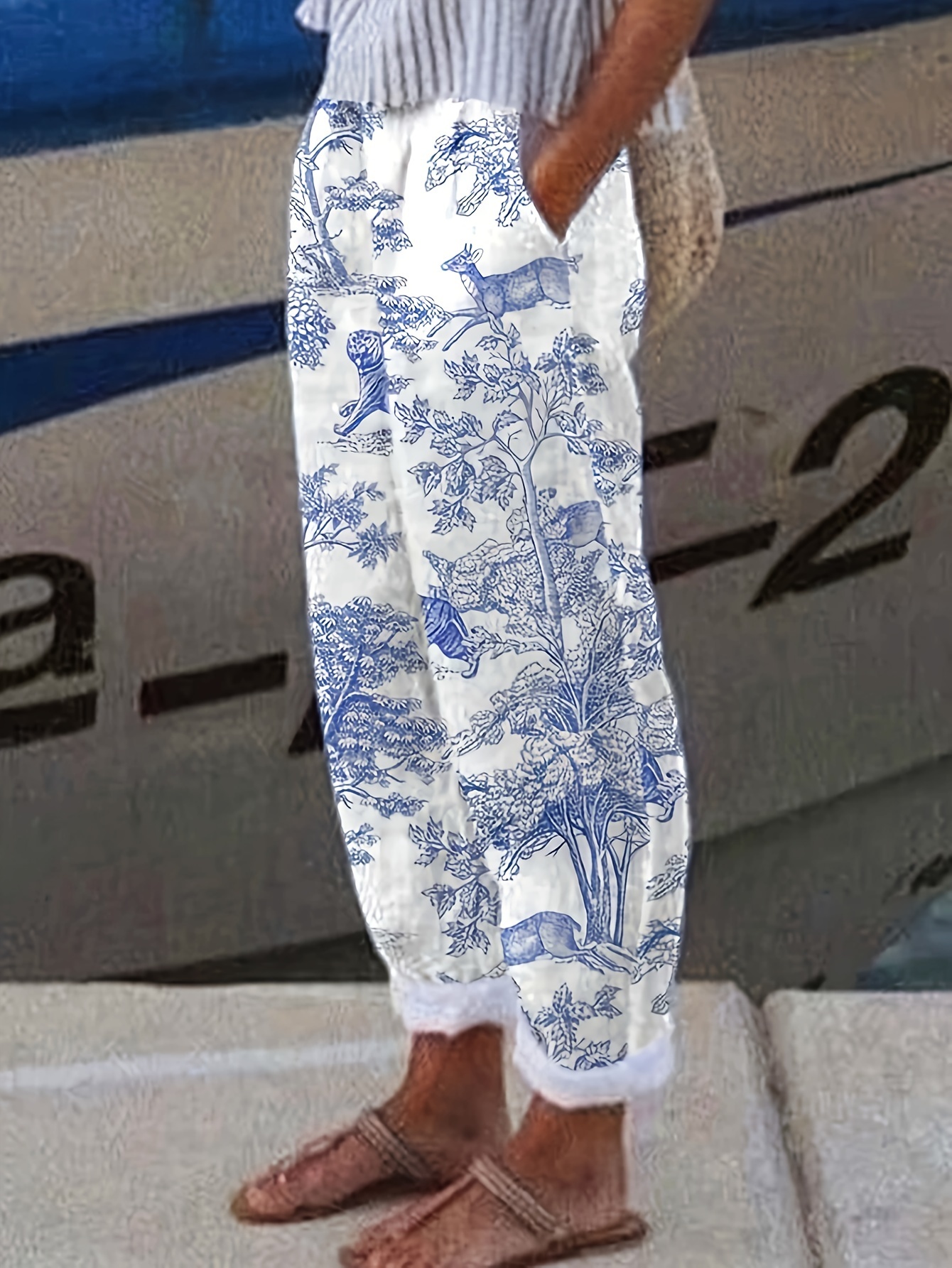 European And American Trousers Elegant Casual Style 2024 Women's Fashion Items Geometric Print | IFYHOME