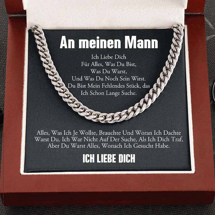 Kettenmachen Halskette-An Meinen Mann Ich Liebe Dich Für Alles, Was Du Bist- Geschenk mit Nachrichtenkarte