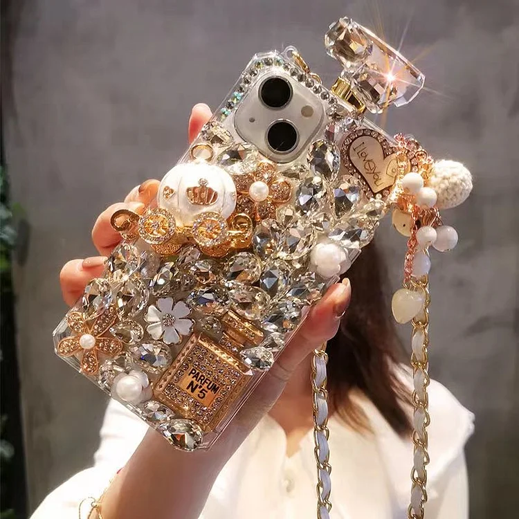 Luxurious Rhinestone Perfume Bottle Phone Case