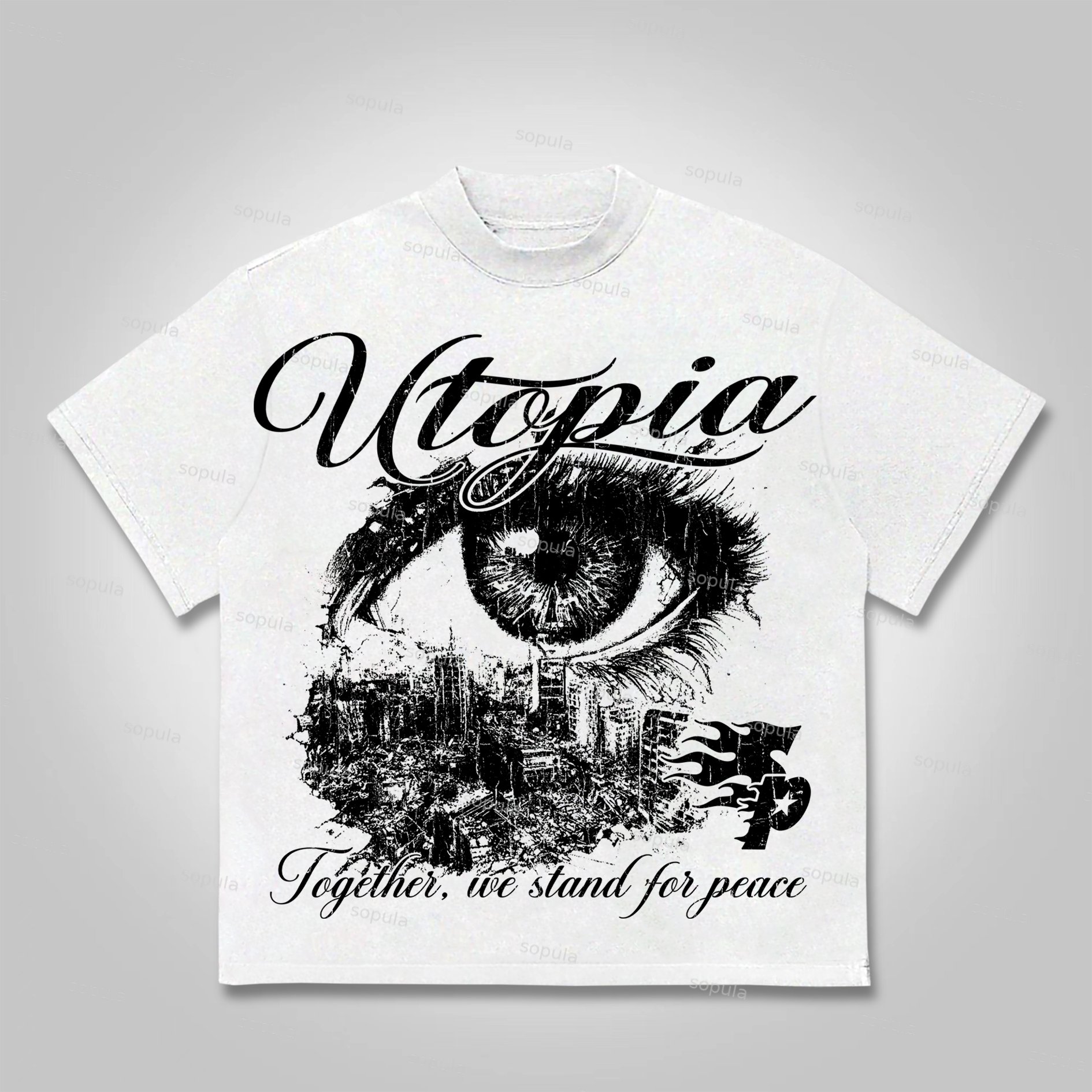 Sopula Utopia Vintage Graphic Cotton T-shirt