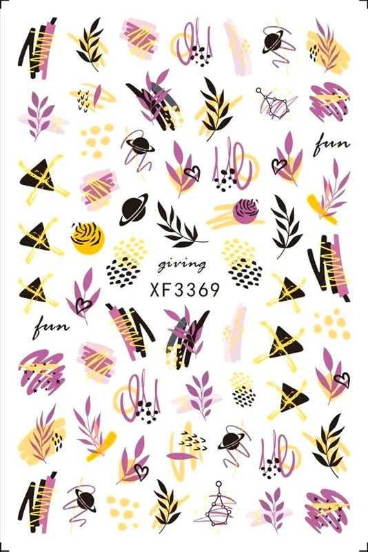 Popular Daisy Nail Sticker for Design Decoration Sunflower Nail Art Decals Adhesive Himawari Sticker for Nail Manicure Design