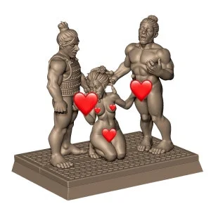 Pornhint Sexy Fantasy Diorama 3D Print Pinup Miniature for RPG Games NSFW Nude NSFW
