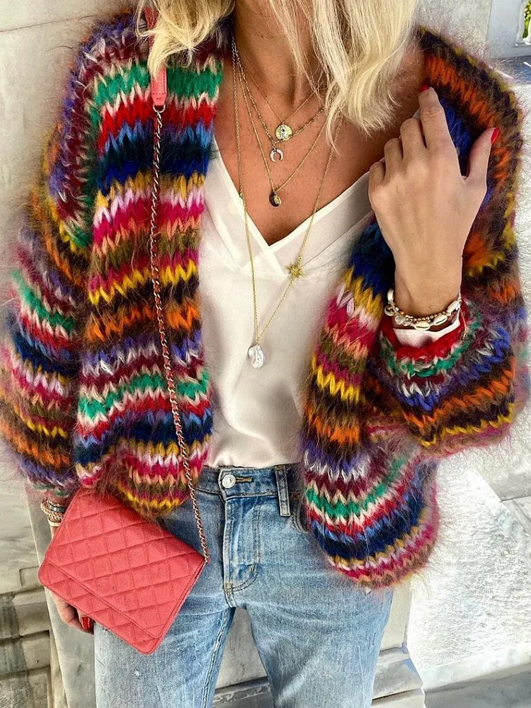 Fashion Loose Color Cardigan Jacket