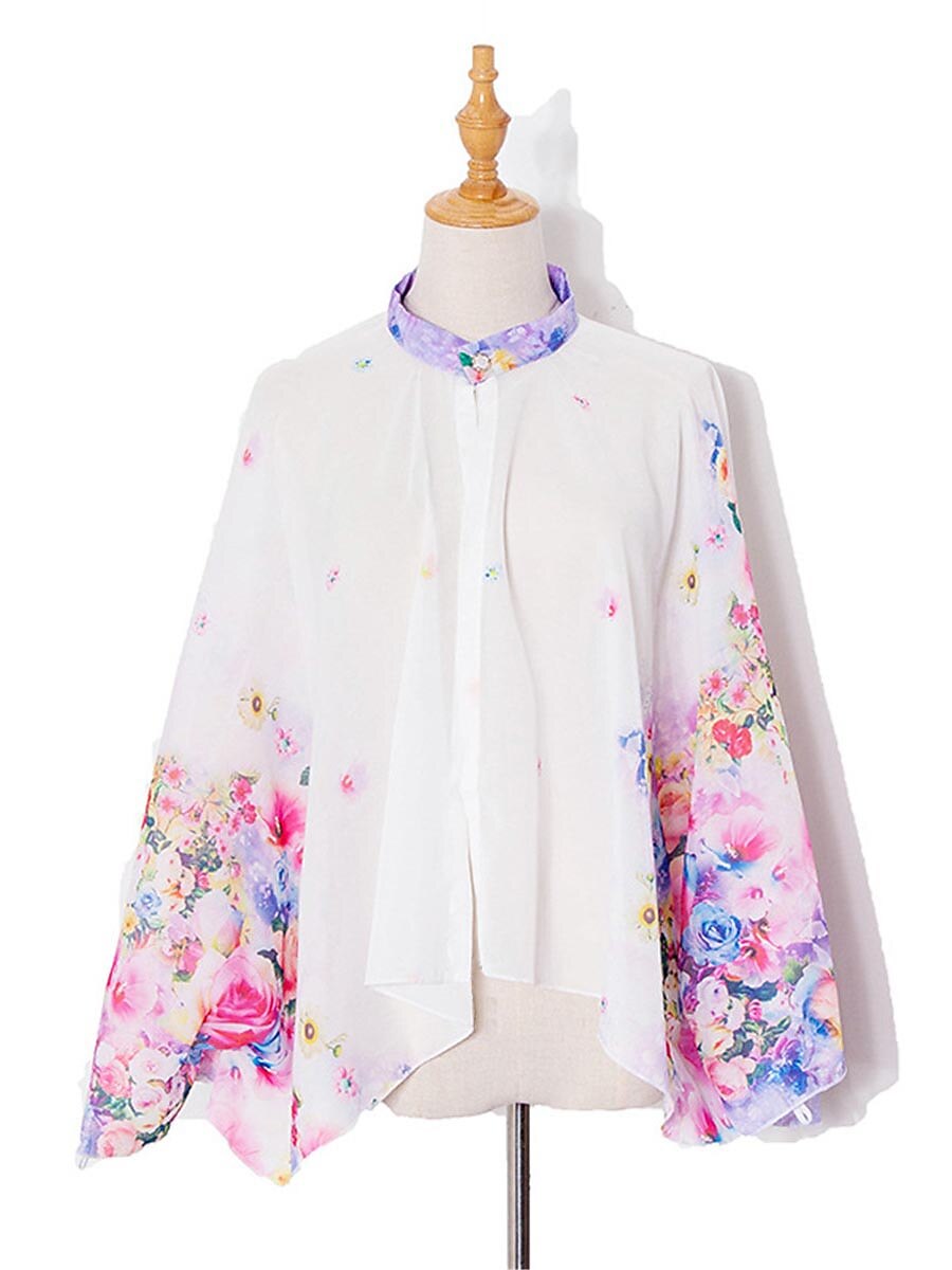 Women's Print Floral Sun Protection Fashion Long Sleeve Jacket