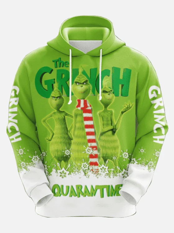 Men's Classic Christmas Turtle Print Hoodie PLUSCLOTHESMAN